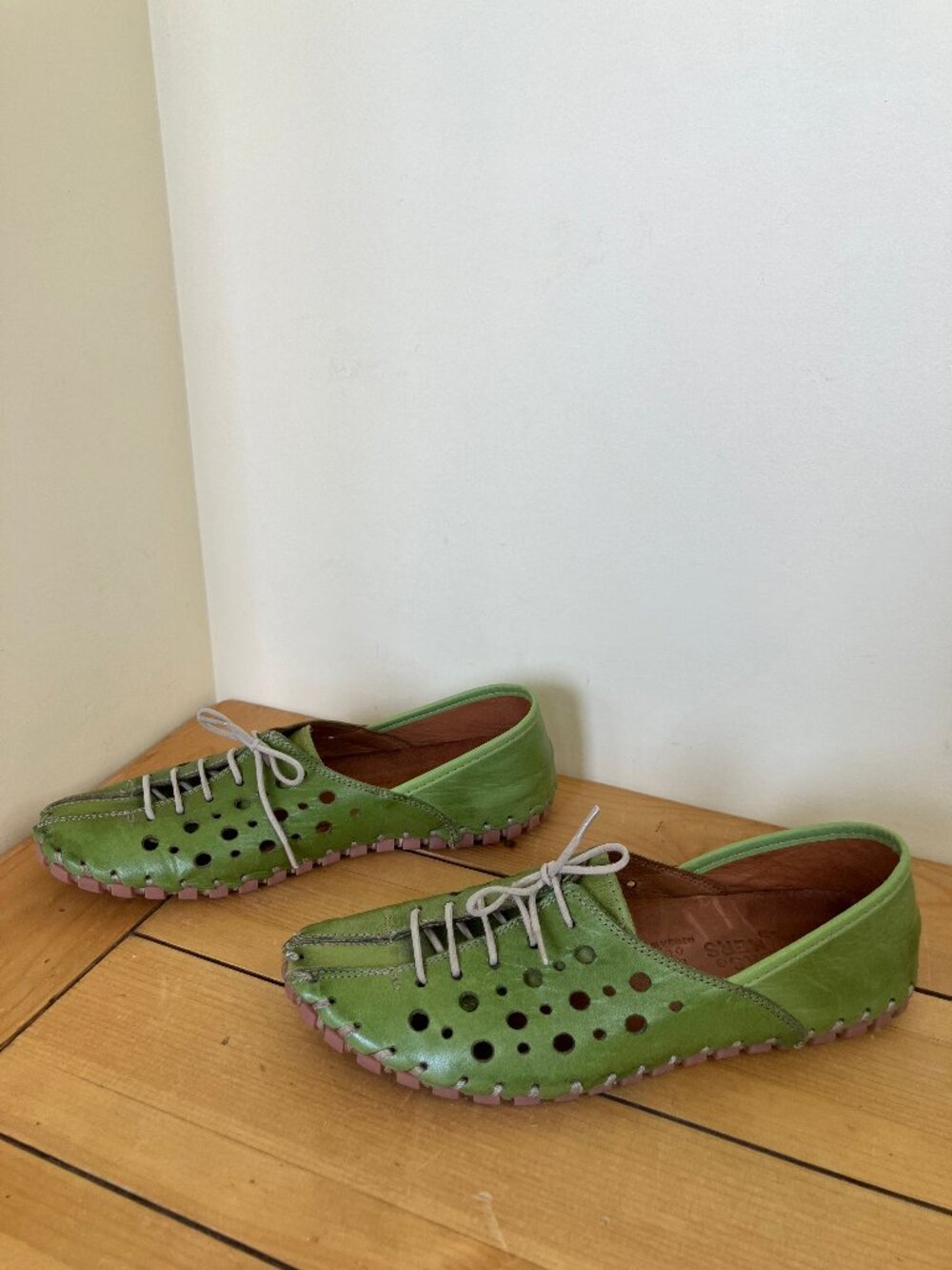 Volks Walkers Izmit Leather Shoes Green 1210 Women's EU 37 US 7